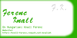 ferenc knall business card